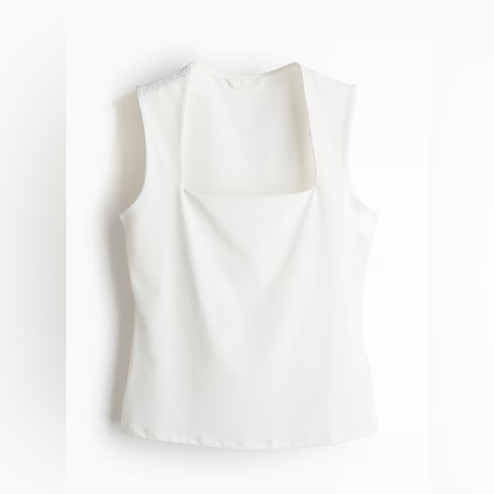 Two pack Black and Cream Sqaure Neck Tank Tops - Picture 2 of 6